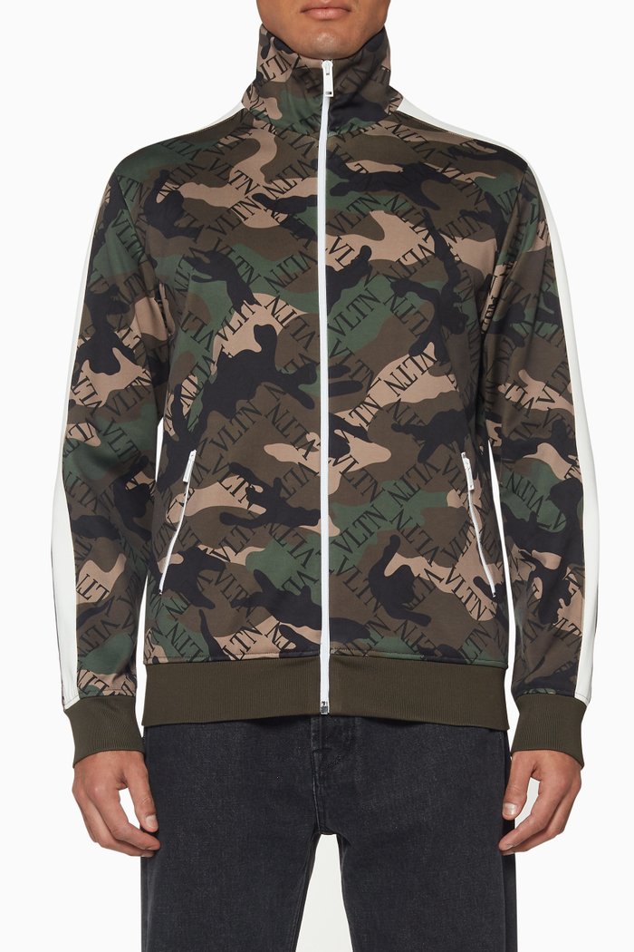 

Camouflage Logo Grid Sweatshirt, Green