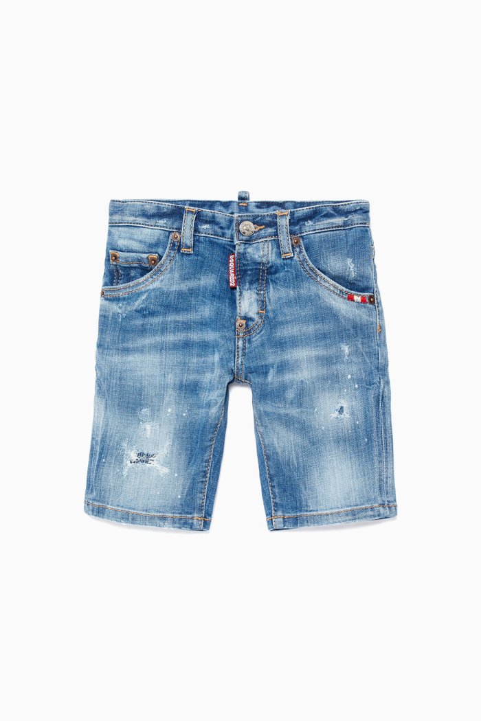 

Blue Distressed Denim Shorts