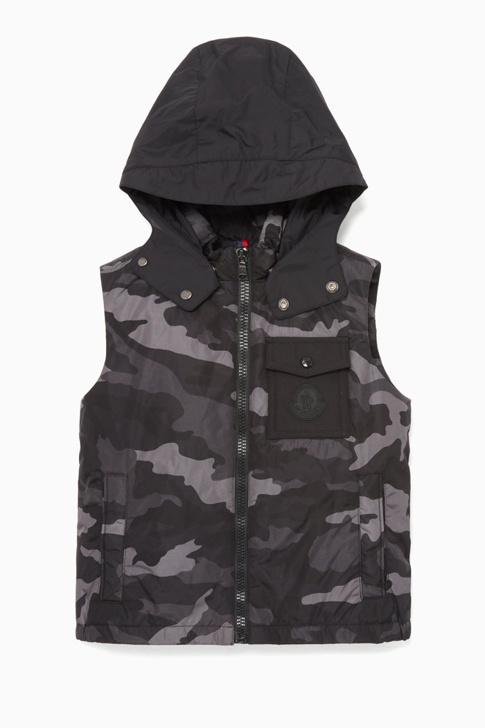 

Hooded Camo Vest, Black