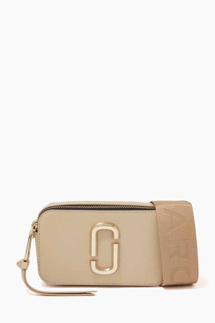 

Snapshot Crossbody Bag in Leather, Neutral