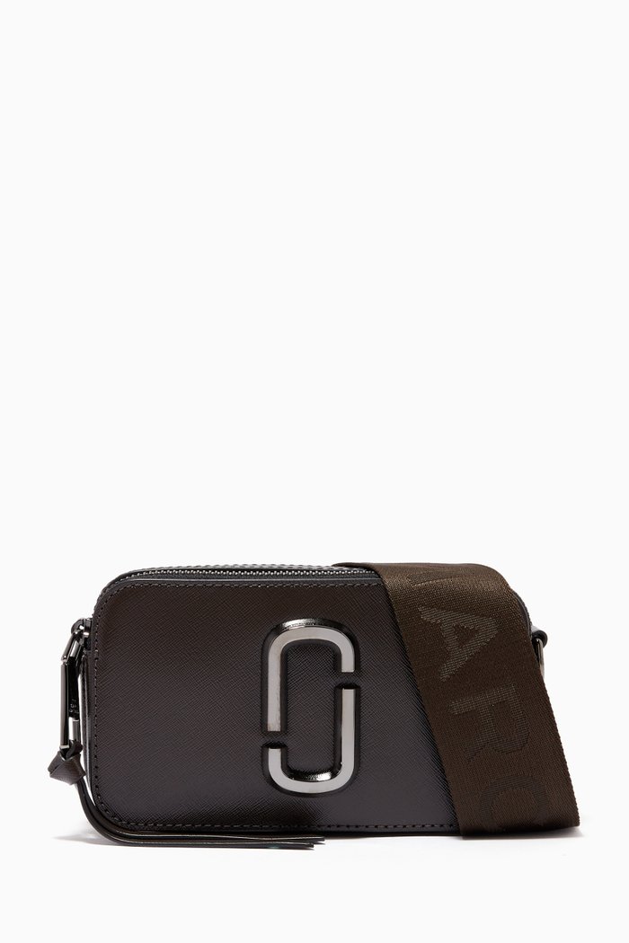 

Snapshot Crossbody Bag in Leather, Grey