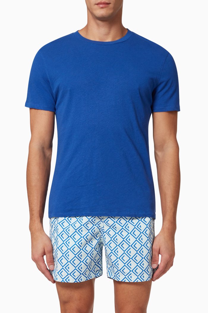 Lucio Crewneck T-shirt in Jersey, Blue