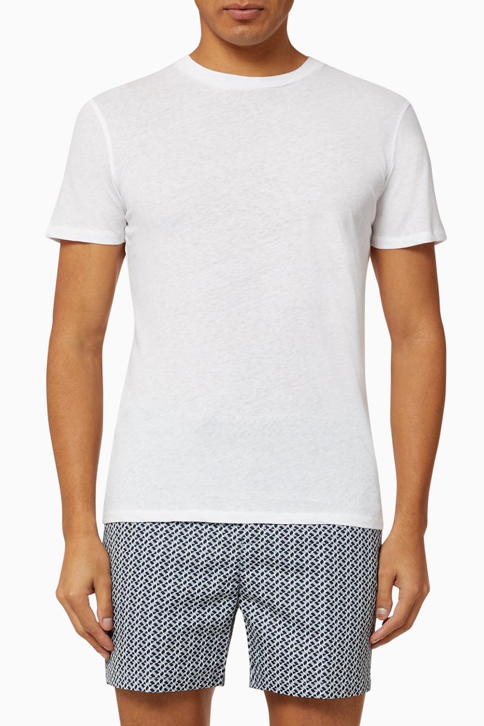 

Lucio T-shirt in Linen Blend, White