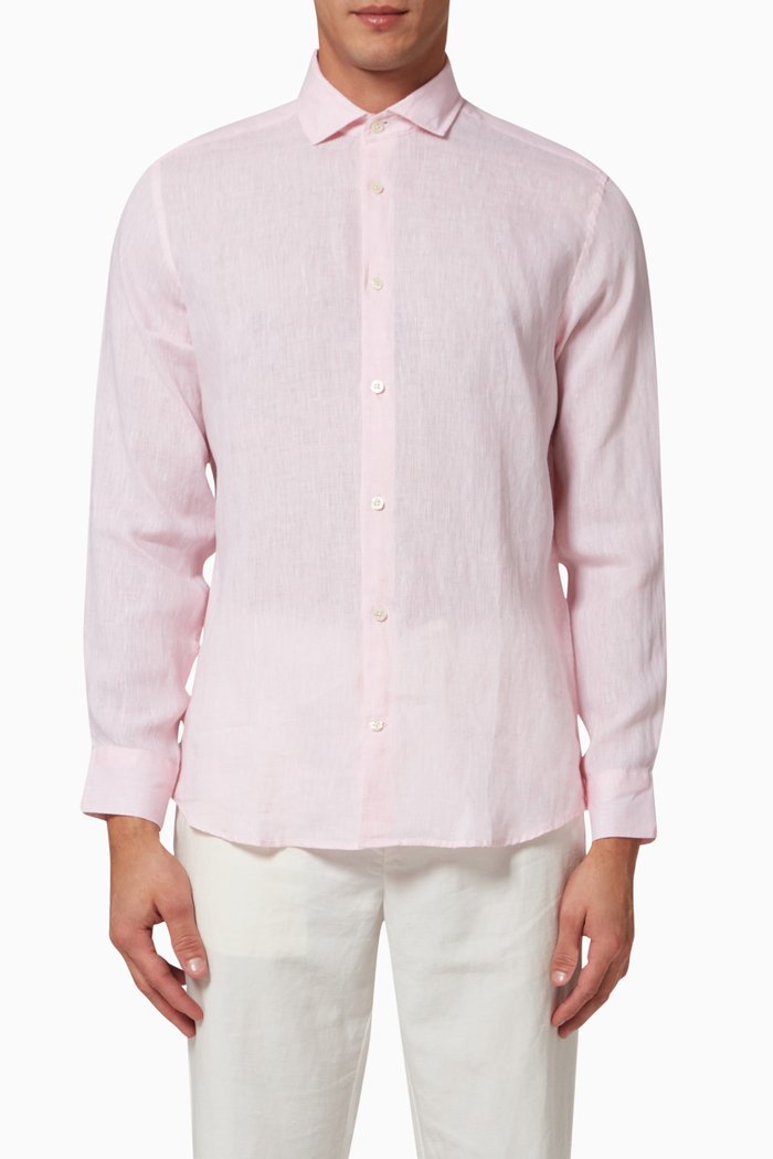 

Antonio Shirt in Linen, Pink
