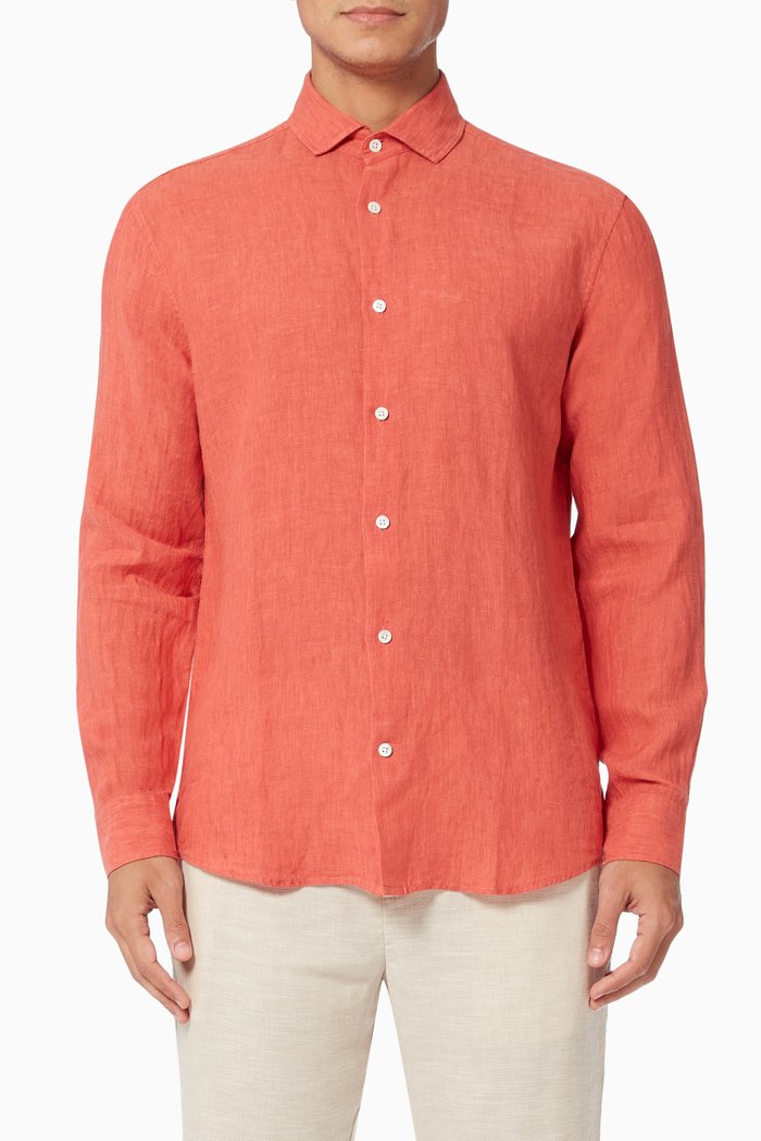 

Antonio Shirt in Linen, Red