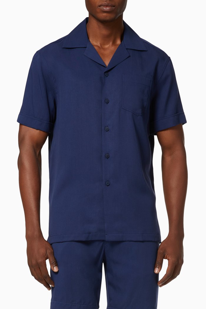 

Camp Collar Tencel Shirt, Blue