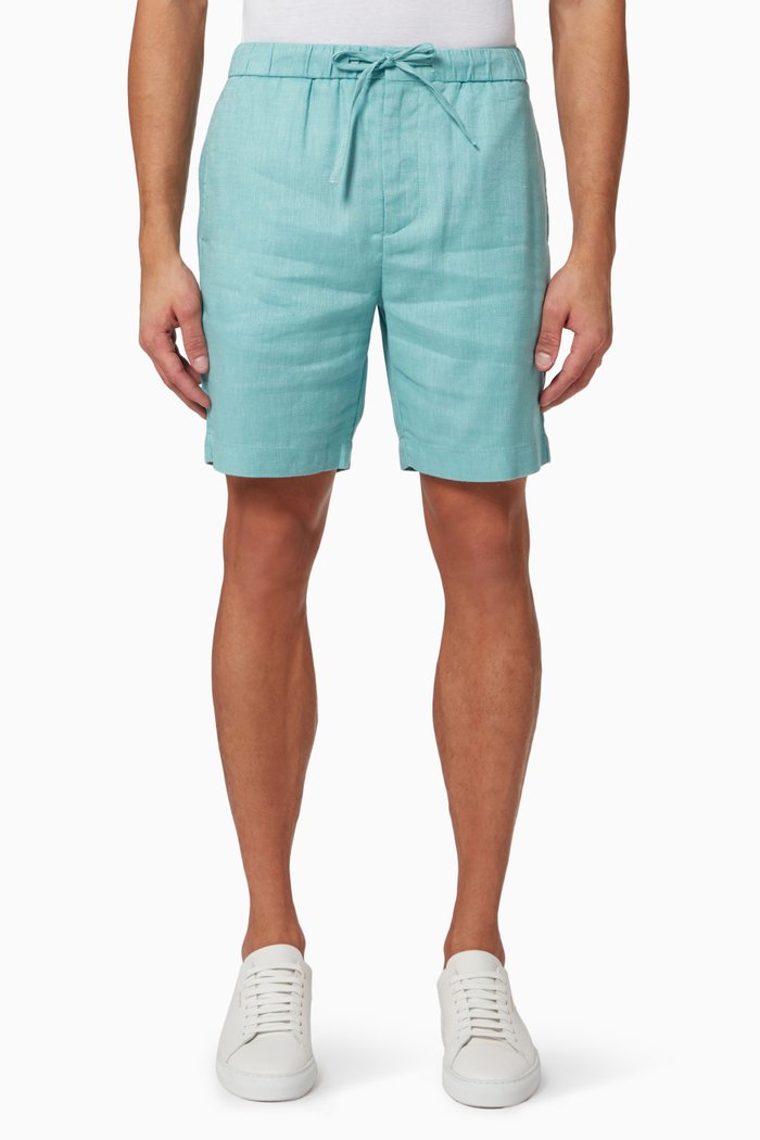 

Felipe Sport Shorts in Linen, Blue