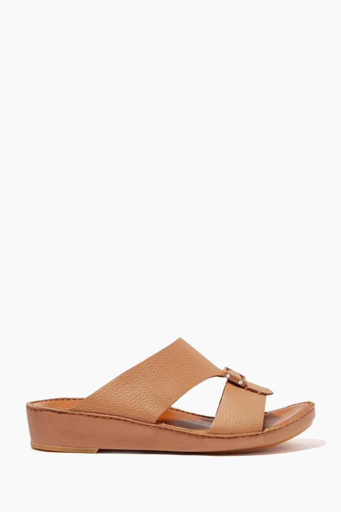 

Brown Deerskin Leather Quadratura Sandals