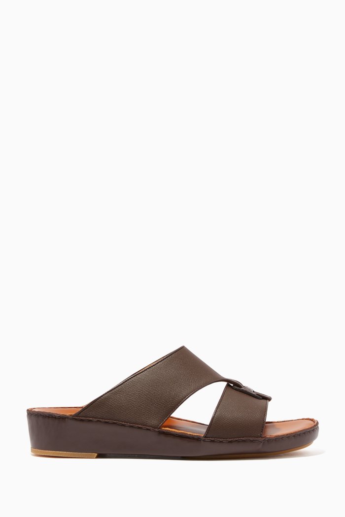 

Chestnut-Brown Heritage Calfskin Sandals