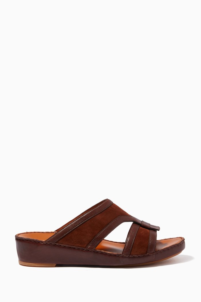 

Clessidra Sandals in Suede, Brown