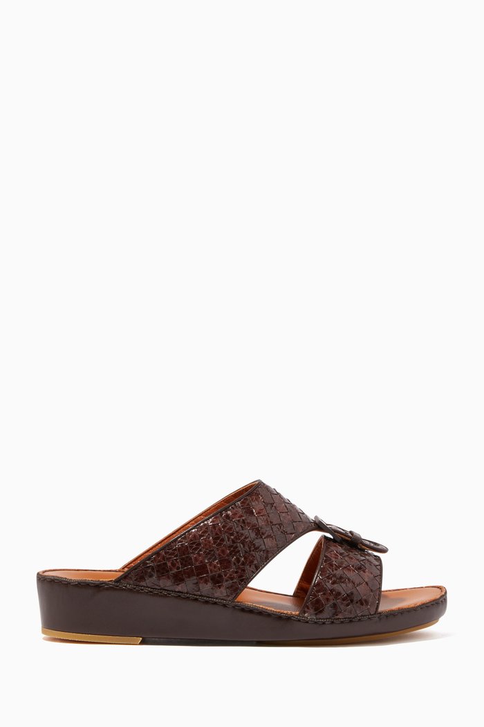 Nutella-Brown Karung Cinghia Trecce Sandals