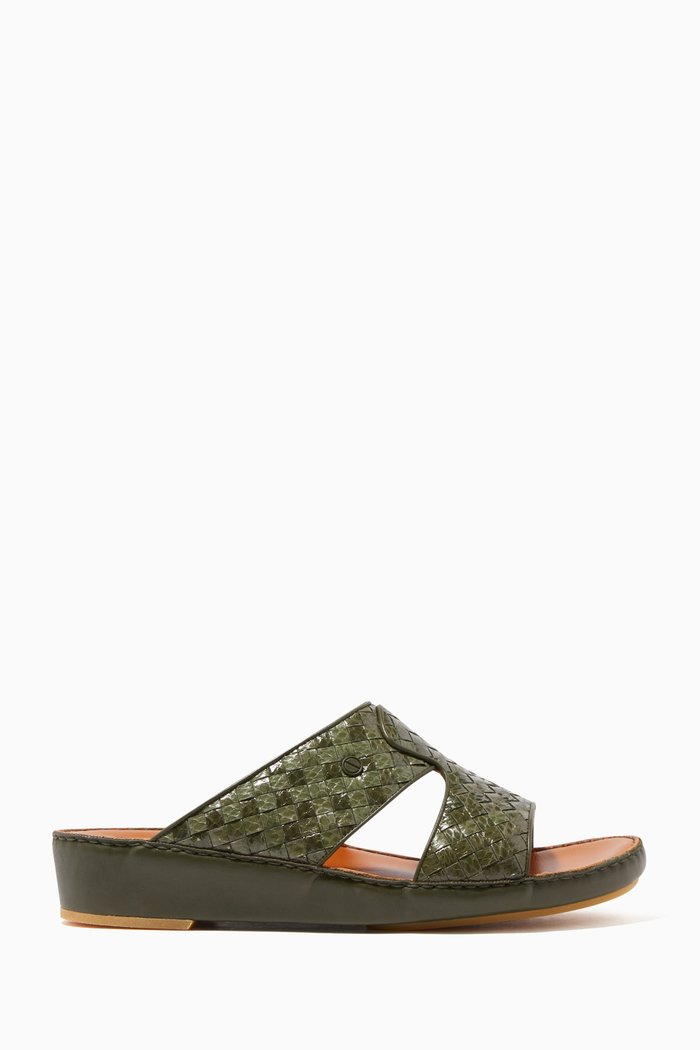 Green Karung Snakeskin Peninsula Trecce Sandals