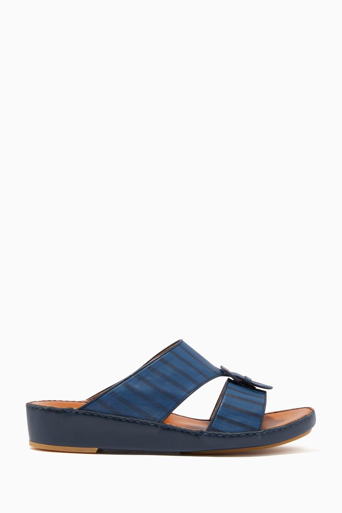 

Blue Lambskin Cinghia Sandals