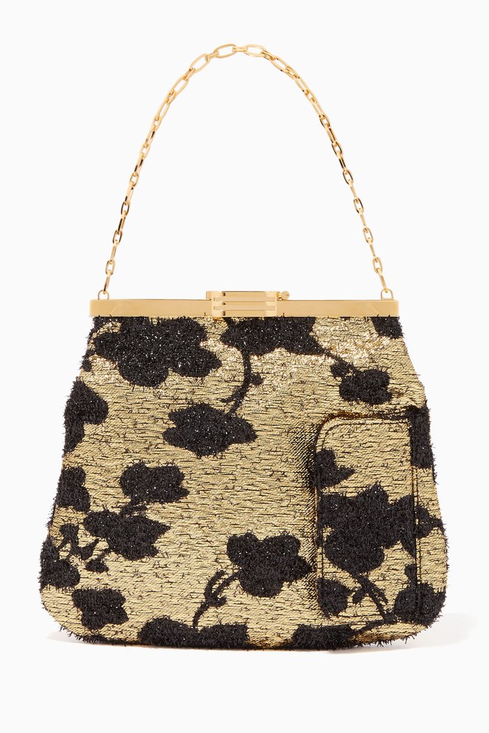 

Brocade Chain Bag, Gold