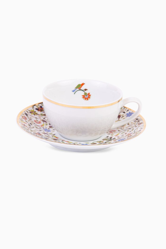 

Floral Teacup and Saucer, Multicolour