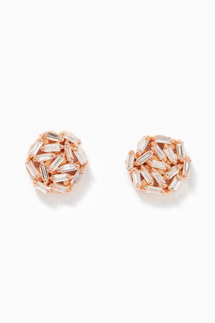 

Fireworks Diamond Cluster Earrings, Rose gold