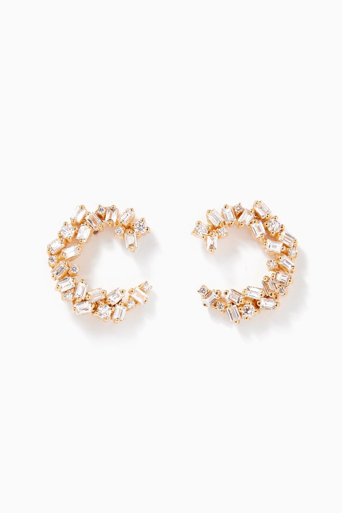 

Fireworks Chloe Diamond Spiral Earrings in 18kt Yellow Gold
