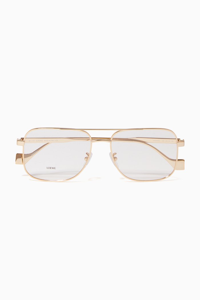 

Square Metal Optical Eyeglasses, Gold