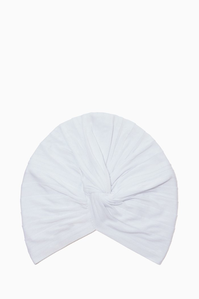 

Classic Pleated Turban, White