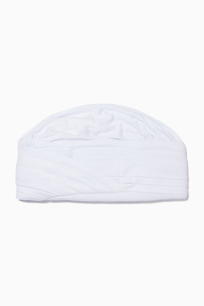 

Classic Pleated Turban, White