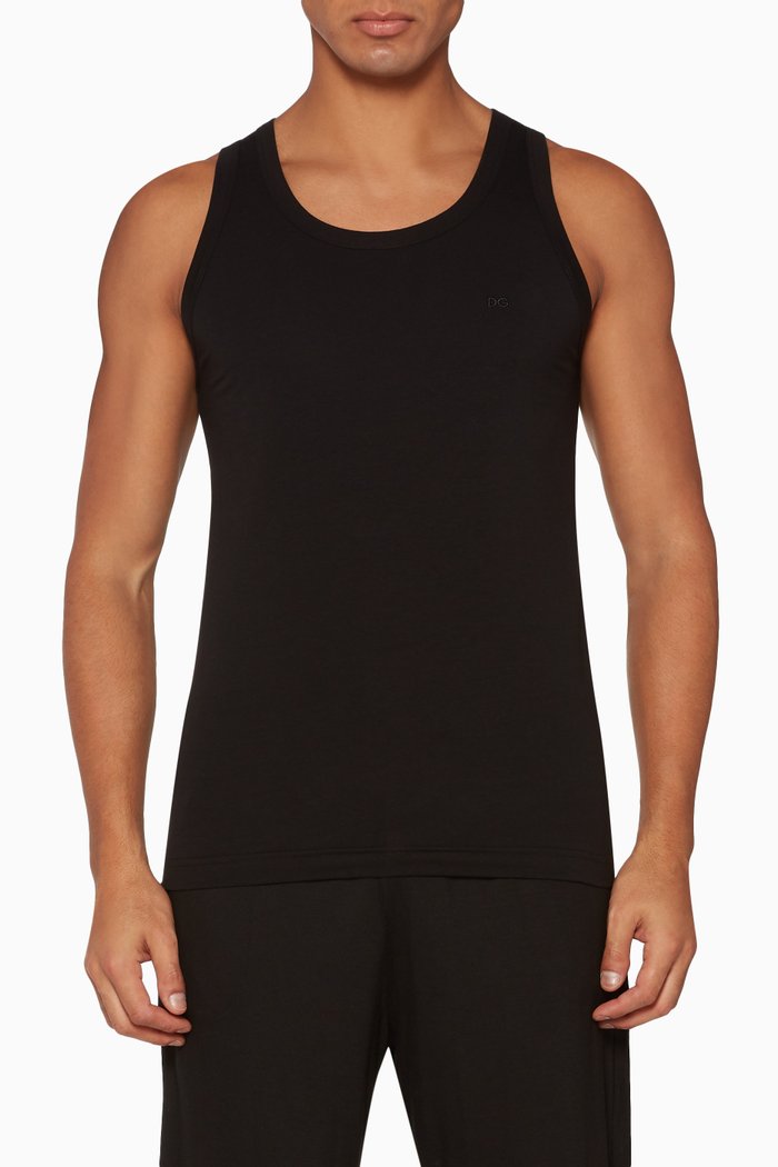 

Logo-Embroidered Tank Top, Black
