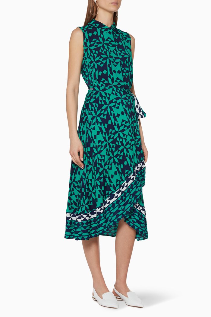 

Exclusive Kaleidoscope Printed Wrap Dress, Green