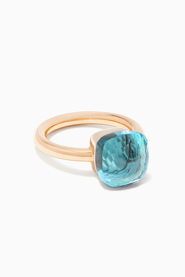 Nudo Classic Ring with Blue Topaz in 18kt Rose Gold