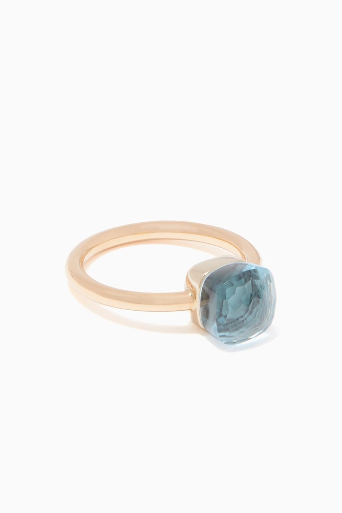 

Rose-Gold & Light-Blue Topaz Mini Nudo Ring