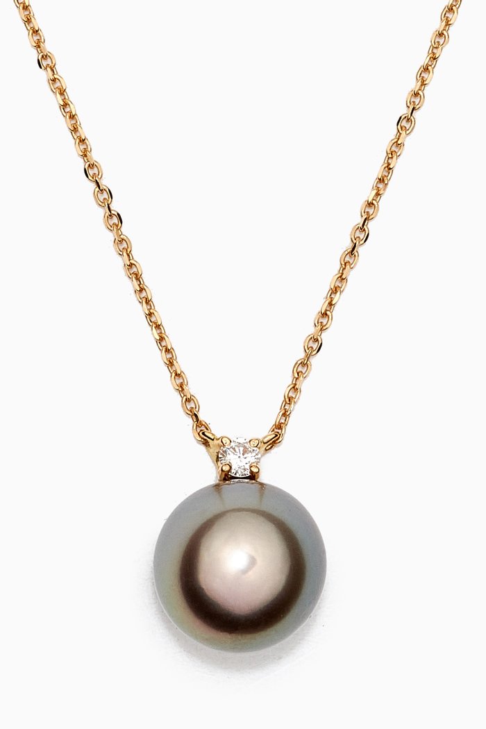 

Pearl & Diamond Necklace in 18kt Yellow Gold