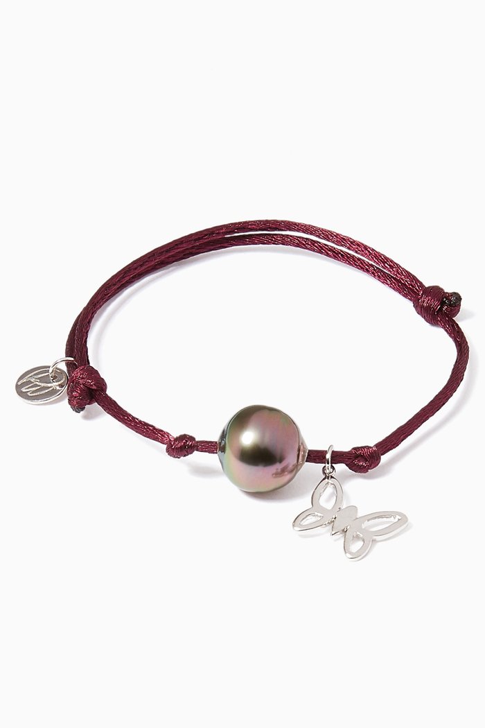 

Pearl & Butterfly Charm Bracelet, Silver