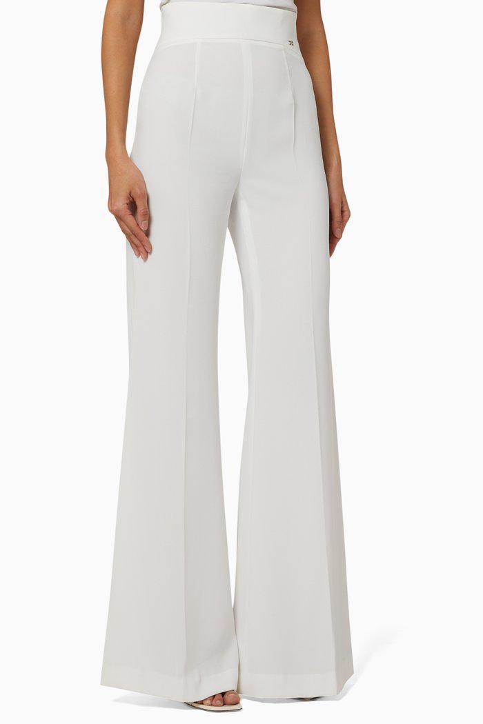 

High-Waist Palazzo Pants, White