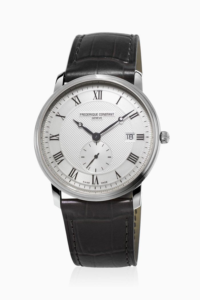 

Slimline Leather Watch, Black