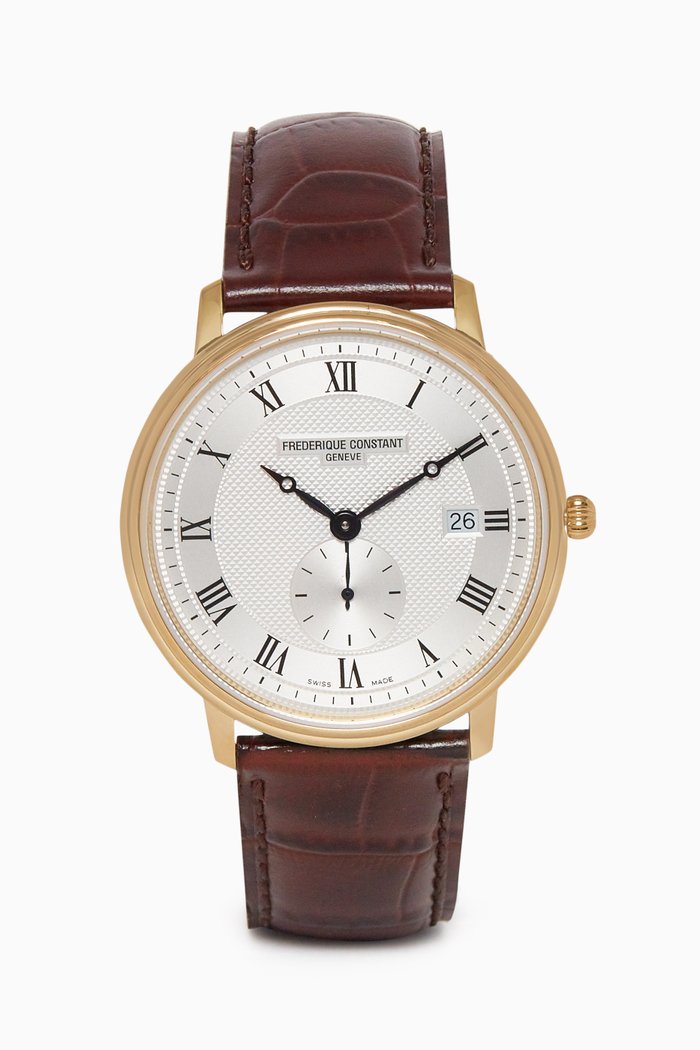 

Slimline Leather Watch, Brown
