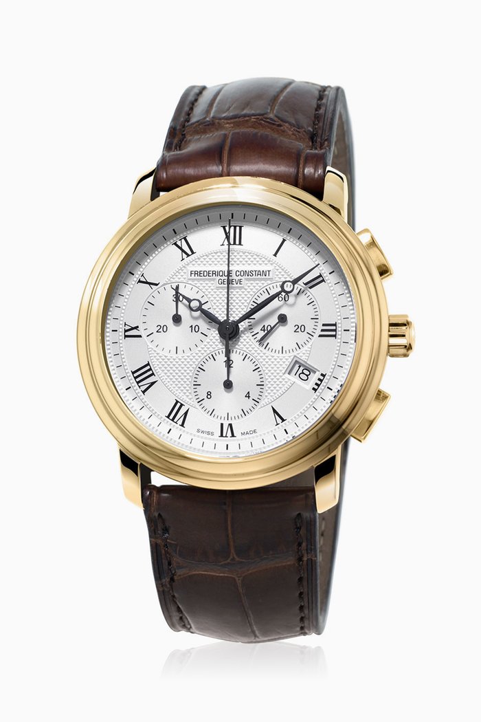 

Classic Chronograph Leather Watch, Brown