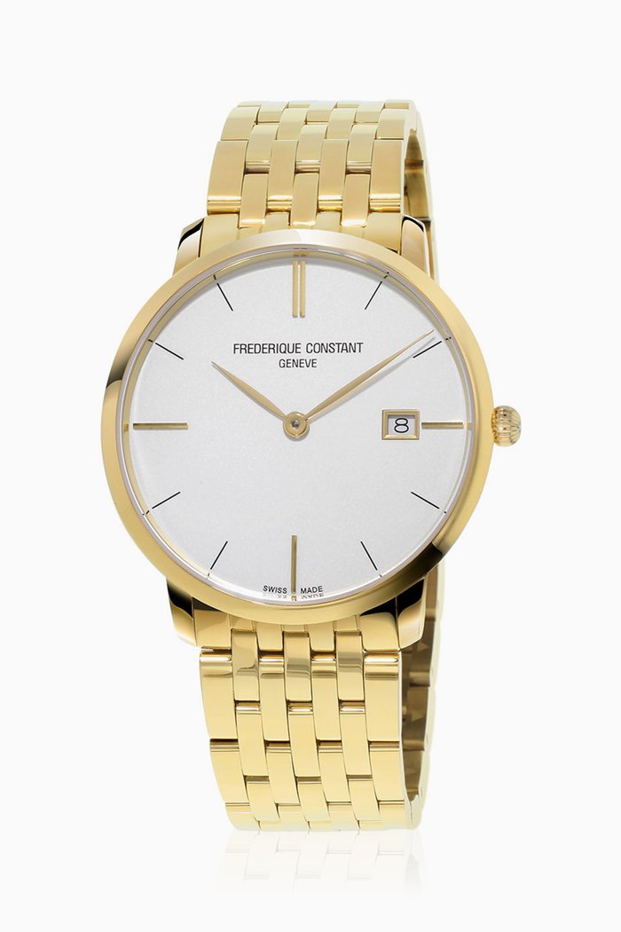 

Yellow Gold-Plated Slimline Stainless Steel Watch