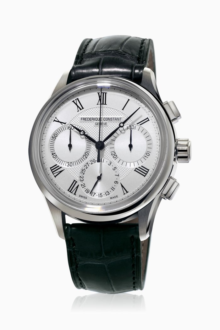 

Flyback Chronograph Leather Watch, Black