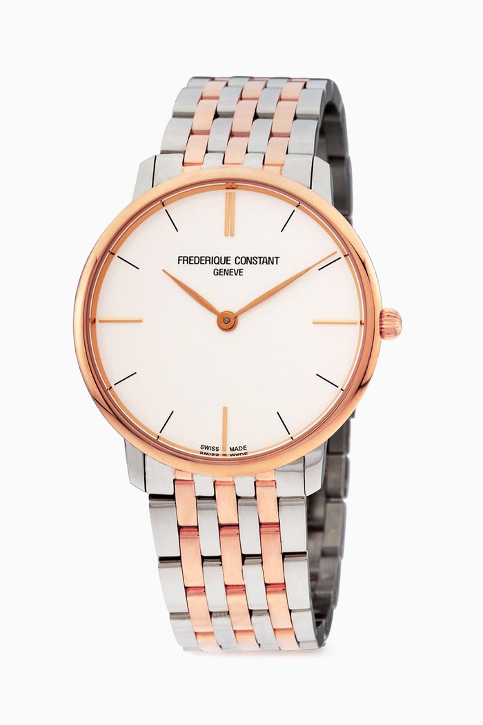 

Slimline Two-Tone Bracelet Watch, Multicolour
