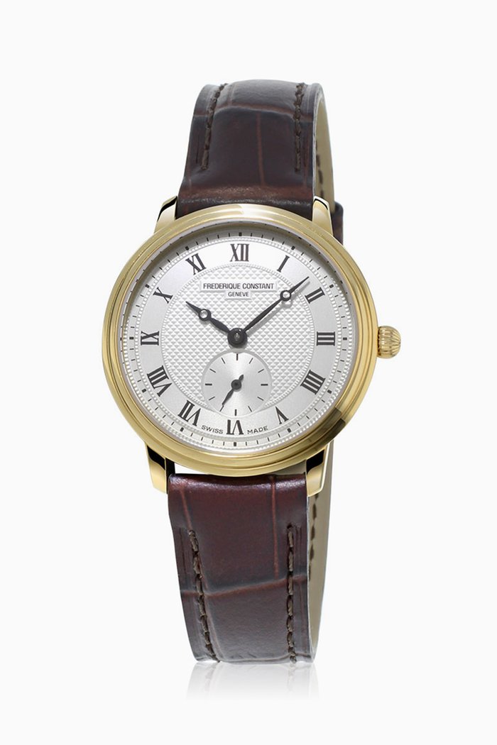 

Slimline Leather Watch, Brown