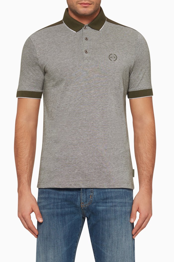 

Embroidered Circle Logo Polo T-Shirt, Green