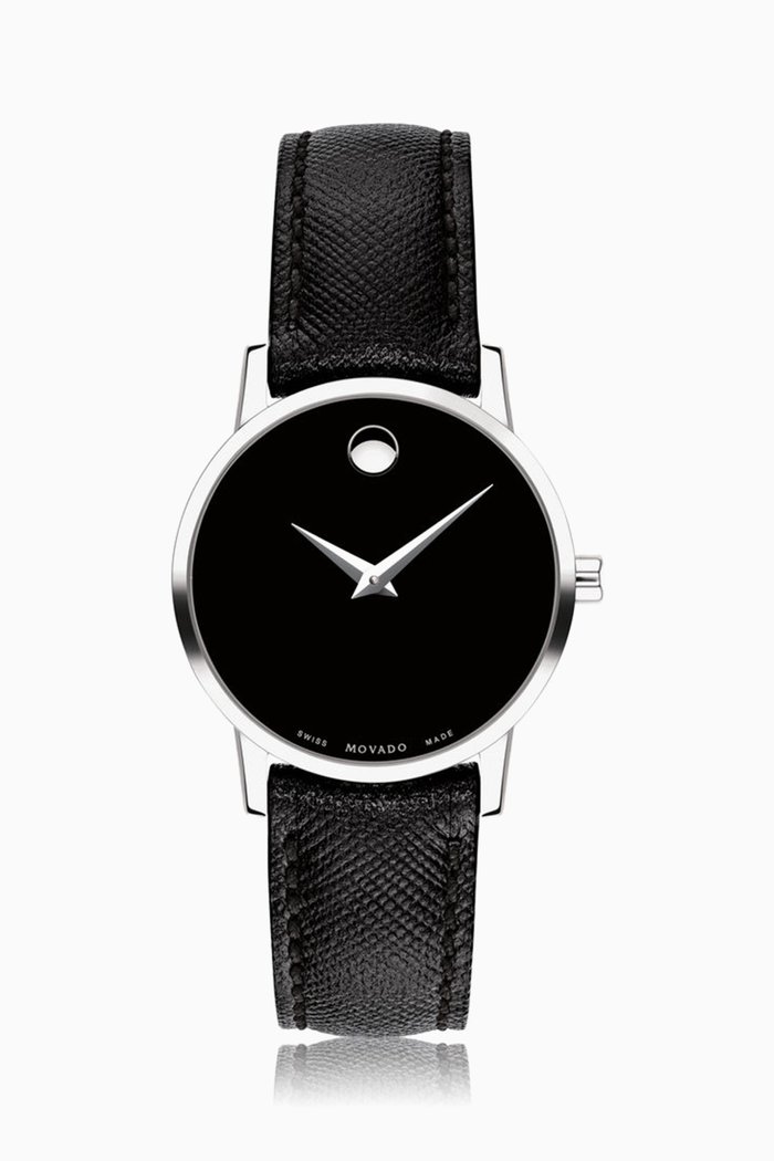 

Museum Classic Leather Strap Watch, Black