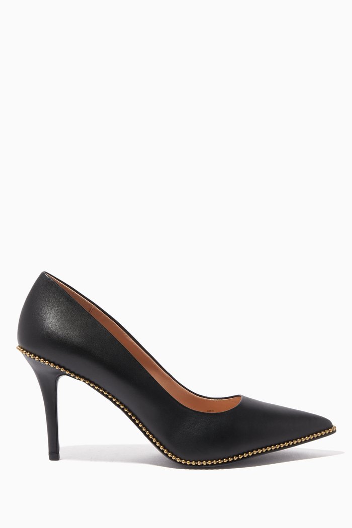 

Waverly Beadchain Leather Pumps, Black