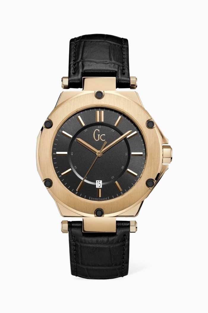 

GC-3 Leather Watch, Black