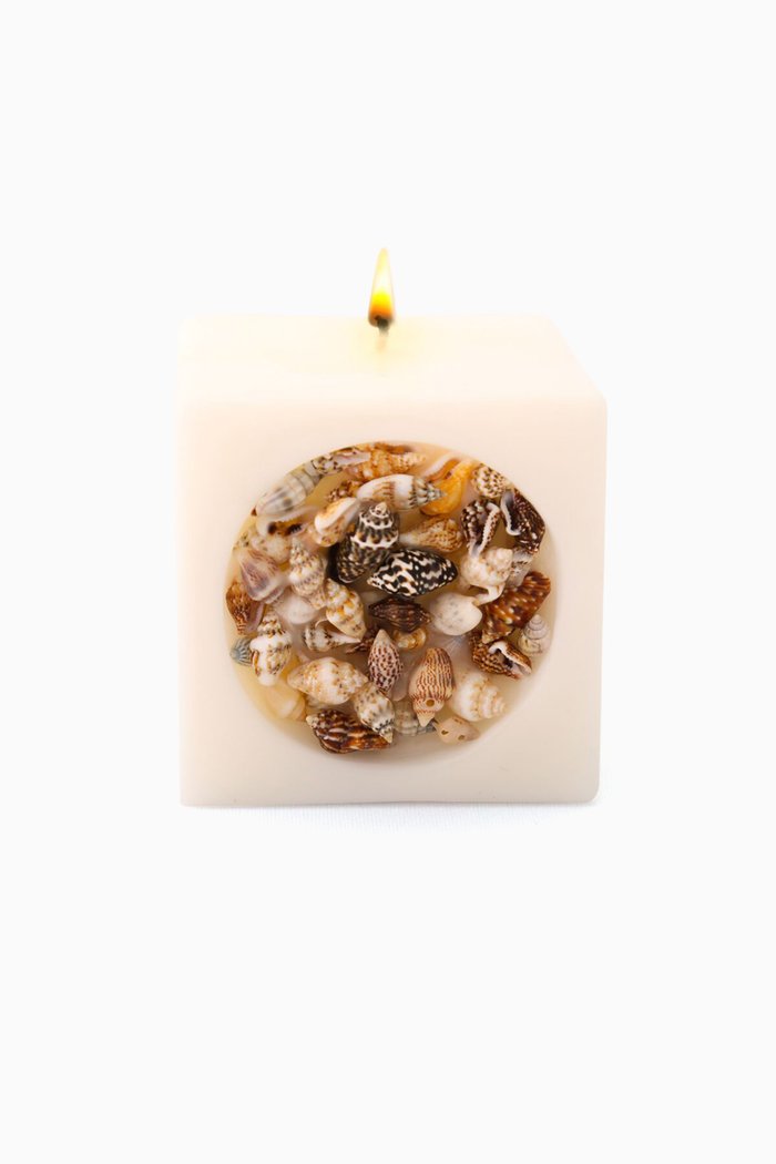 Seaful Medium Cube Candle, Multicolour