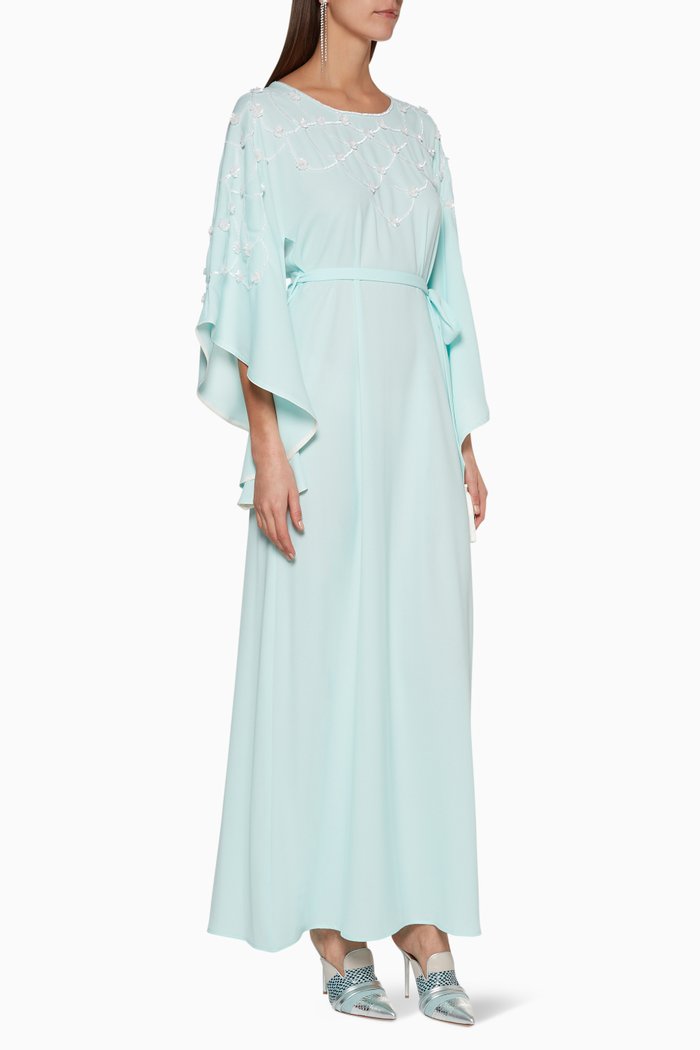 

Sequin-Embellished Kaftan, Blue