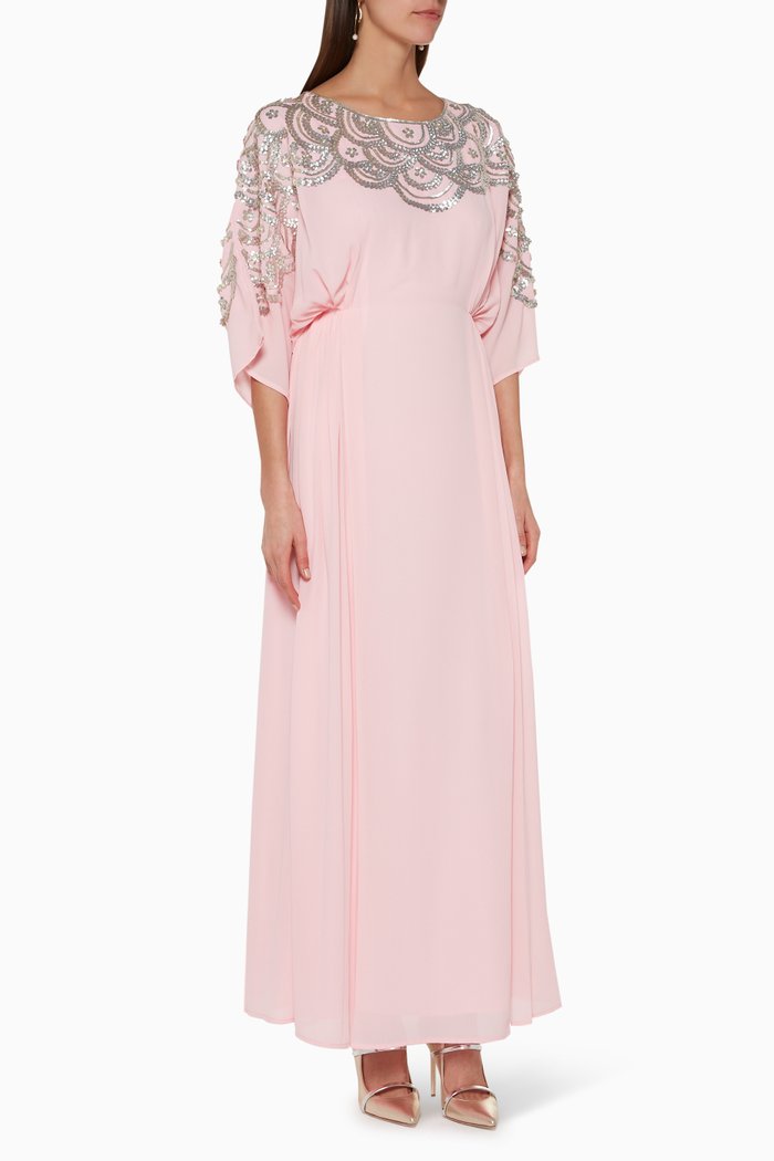 

Sequin-Embellished Kaftan, Pink