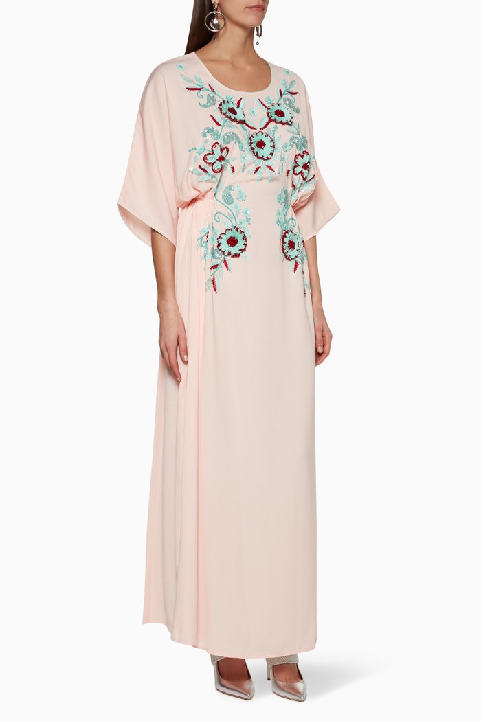 

Embellished Floral Kaftan, Pink