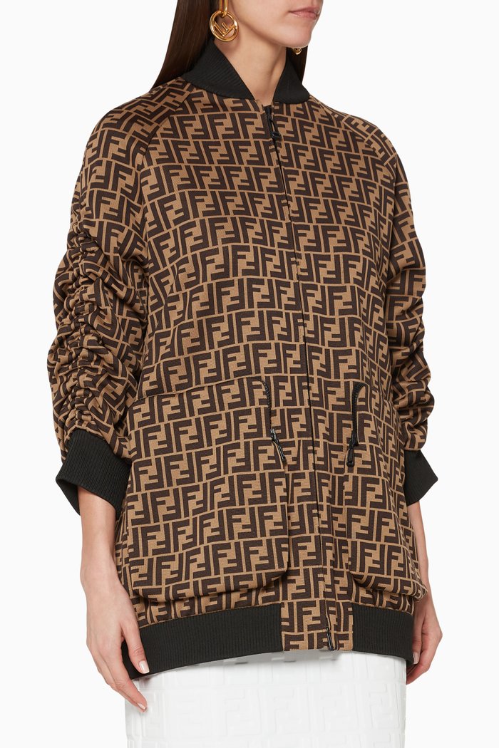 

FF Logo-Print Track Jacket, Brown