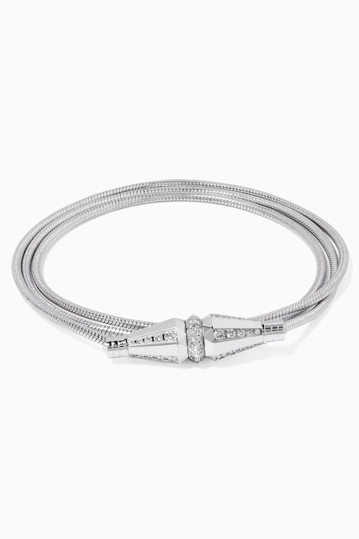 

Jack De Boucheron Triple Wrap Necklace Bracelet, Silver