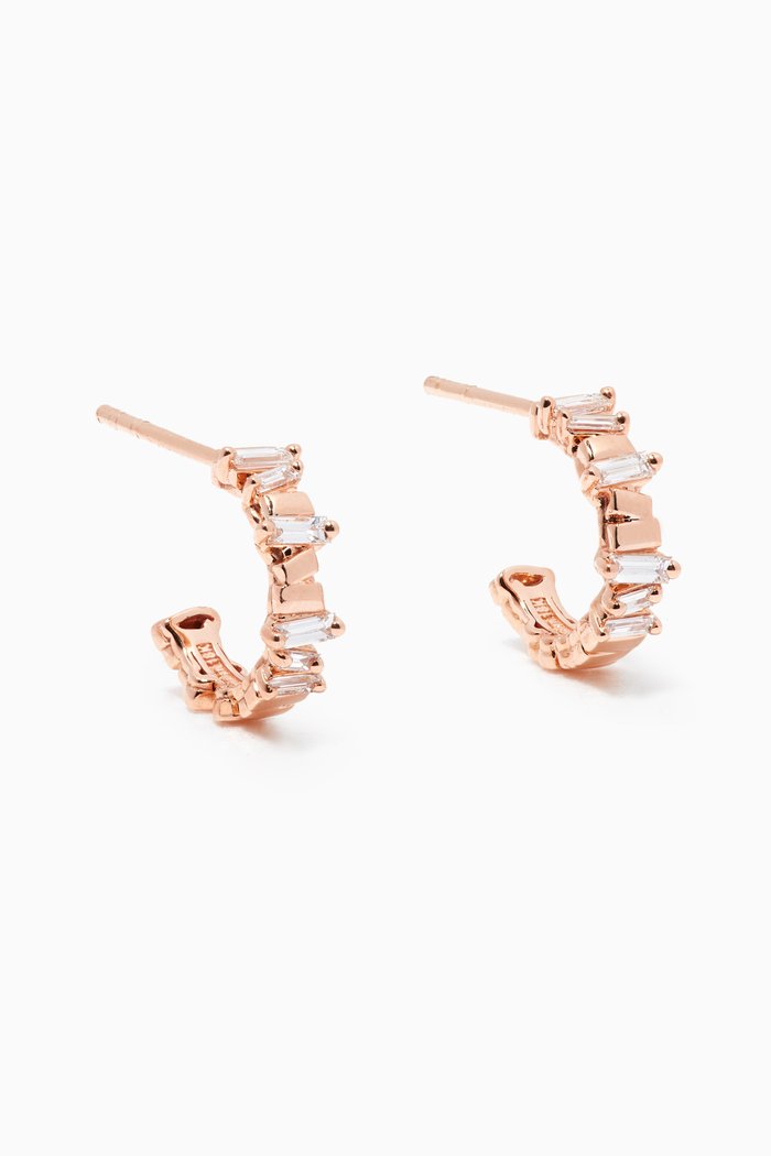 

Fireworks Diamond Hoop Earrings in 18kt Rose Gold