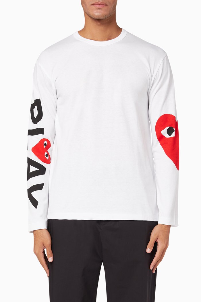 

Arm & Heart Print Cotton T-Shirt, White